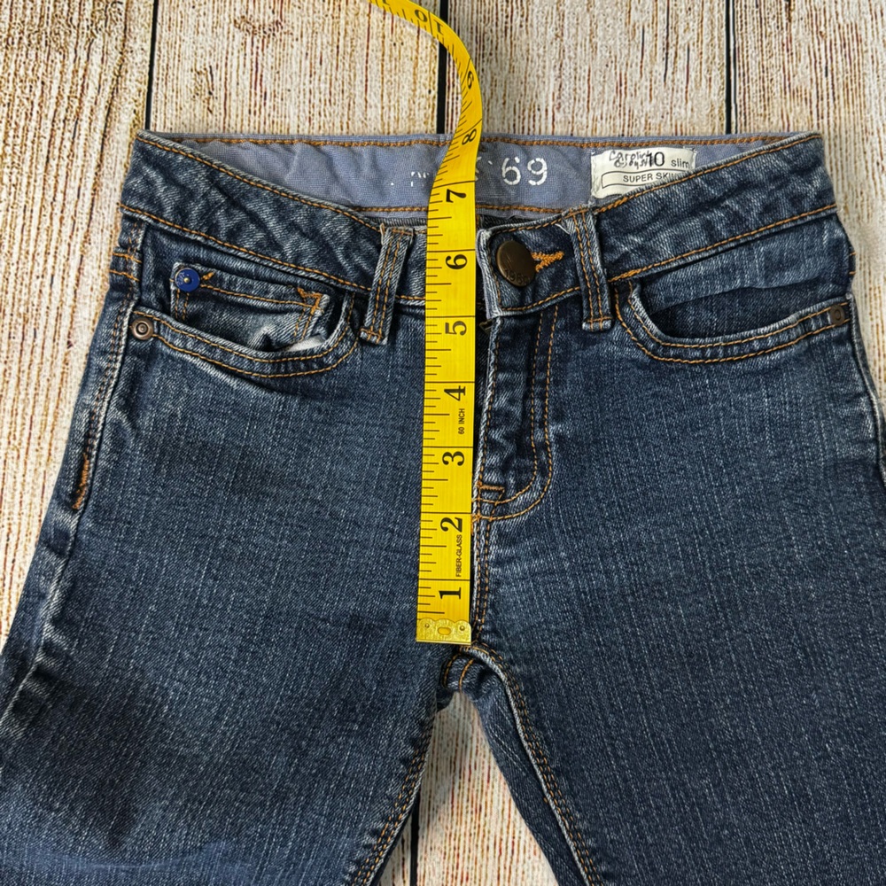 Pre-Loved Old Navy Gap Kids 1969 Girls Super Skinny Blue Jeans 10 Slim - Picture 7 of 12